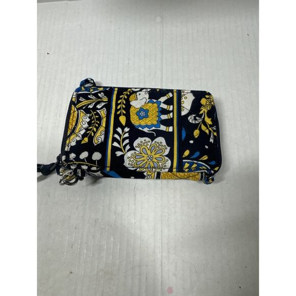 Vera Bradley Ellie Blue Purse Tote Handbag Blue Yellow & Wallet Wristlet Set - Picture 3 of 6